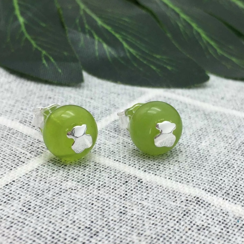 Tous Green Round Silver Accent Stud Earrings